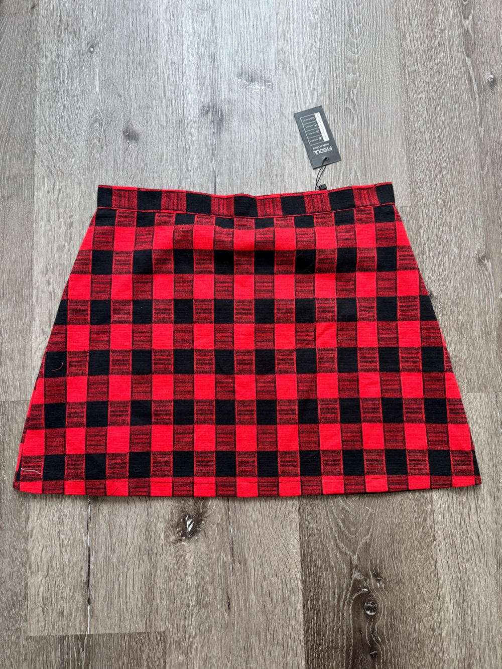 Red & Black Plaid Mini Skirt